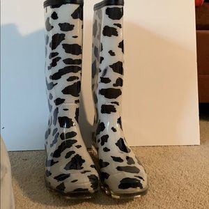Cow Print Rain Boots
